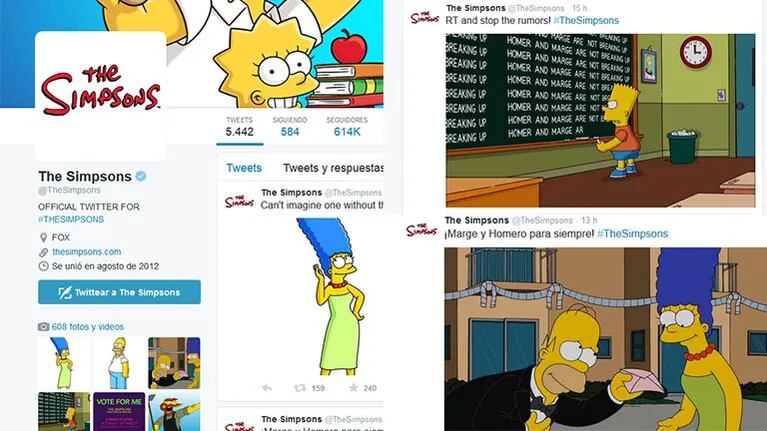 El divorcio de Homero y Marge: desde la cuenta de Twitter de Los Simpson niegan el rumor
