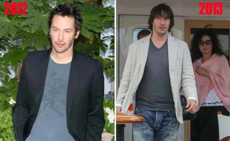 Keanu Reeves, antes y después del exceso de peso en Cannes. (Fotos: Web)