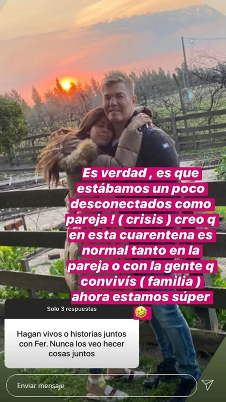 Barby Franco blanqueó la crisis de pareja que atravesó con Fernando Burlando en cuarentena: "Estábamos un poco desconectados"
