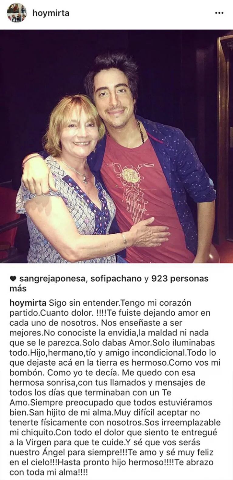 La desgarradora carta de despedida de la mamá de Santi Vázquez: "Mi chiquito, ¡sé que serás nuestro ángel para siempre!"