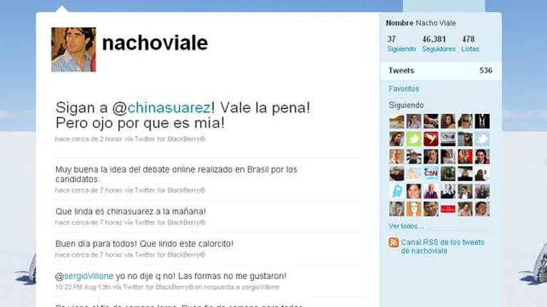 Nacho Viale, un romanticón: piropea a su novia por Twitter