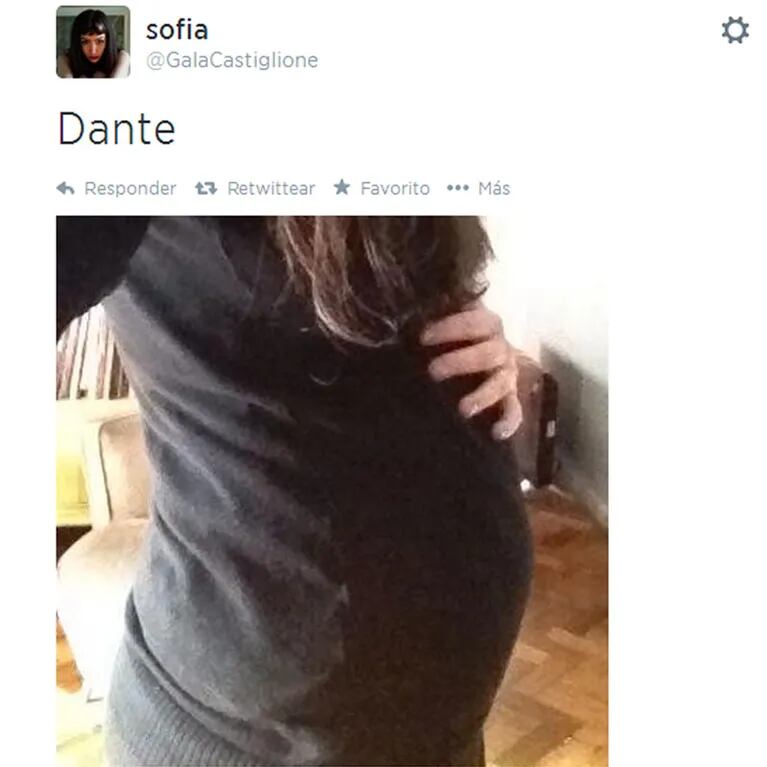 Embarazada de cinco meses, Sofía Gala "presentó" a Dante (Foto: Twitter)