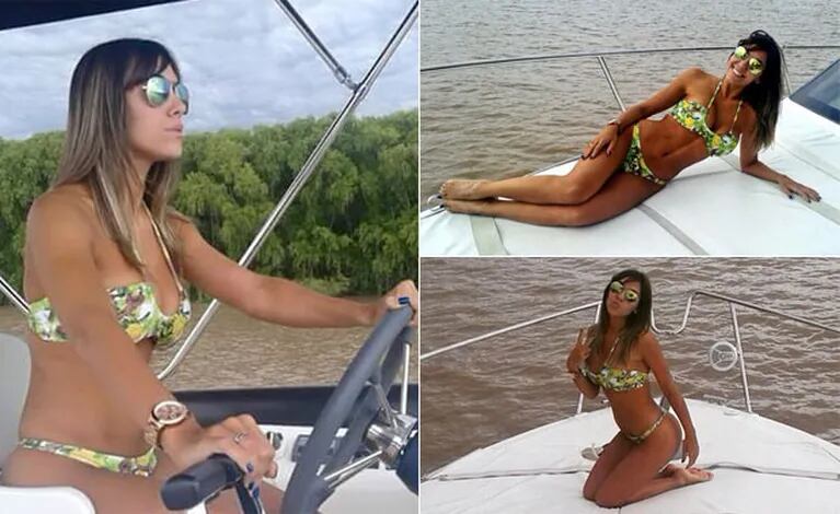 Floppy Tesouro, una diosa en bikini a bordo de un yate (Foto: Twitter)