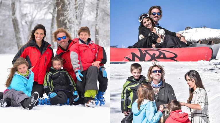 Facundo Arana y María Susini, de vacaciones con sus hijos en la nieve (Foto: prensa)