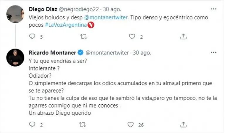 Ricardo Montaner se cruzó fuerte con un usuario que lo trató de 'viejo, denso y egocéntrico': "Descargás los odios acumulados en tu alma"