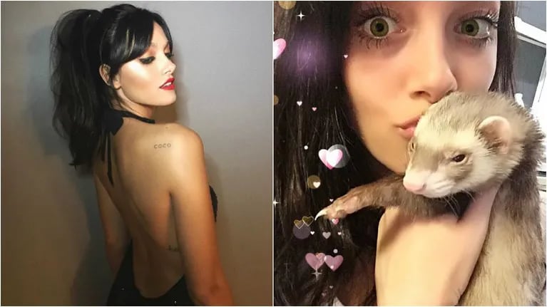Oriana Sabatini se hizo un tatuaje en honor a Coco, su hurón: ¡mirá el diseño que lleva en su espalda! Foto: Instagram