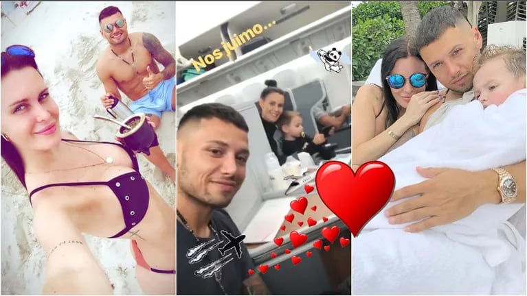 Las vacaciones familiares de Natalie Weber y Mauro Zárate tras la crisis (Fotos: Instagram y Captura de Instagram Stories)