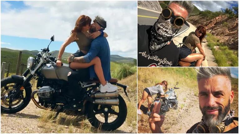 Miriam Lanzoni y sus fotos con Christian Halbinger, súper mimosos arriba de una moto: Ámense con furia