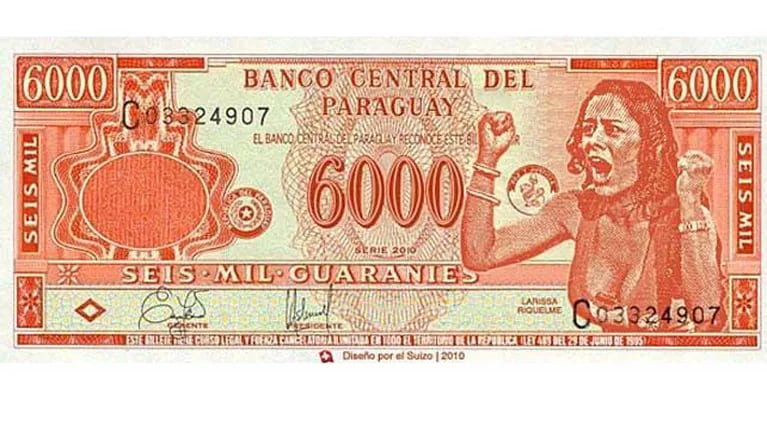 Larissa Riquelme y sus pechos llegaron a los billetes paraguayos