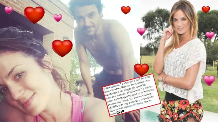 La tierna carta de amor de Paula Chaves a Pedro Alfonso (Fotos: Instagram y Web)