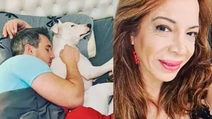 Lizy Tagliani compartió una tierna foto de su novio durmiendo con su perro en la cama.