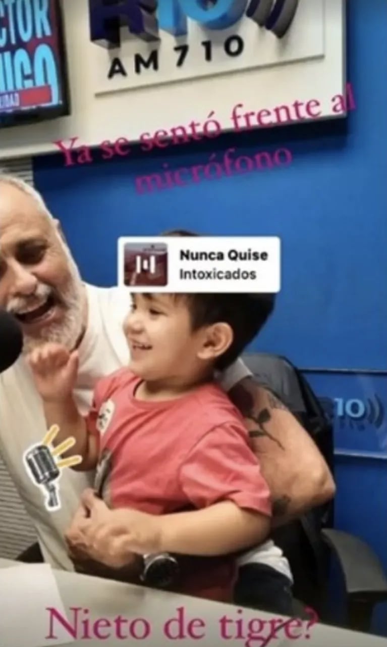 La emoción de Jorge Rial por la visita de su nieto Francesco Benicio a la radio: "Te amo"