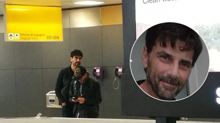 La primera foto de Juan Darthés en Brasil: así esperó el equipaje en el aeropuerto de San Pablo
