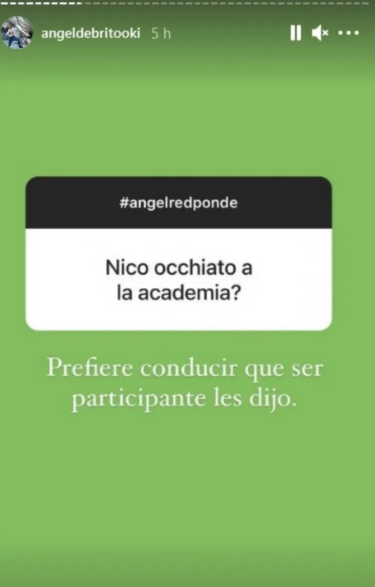 Ángel de Brito reveló el motivo por el que Nico Occhiato no se sumó a La Academia: "Prefiere conducir a ser participante" 
