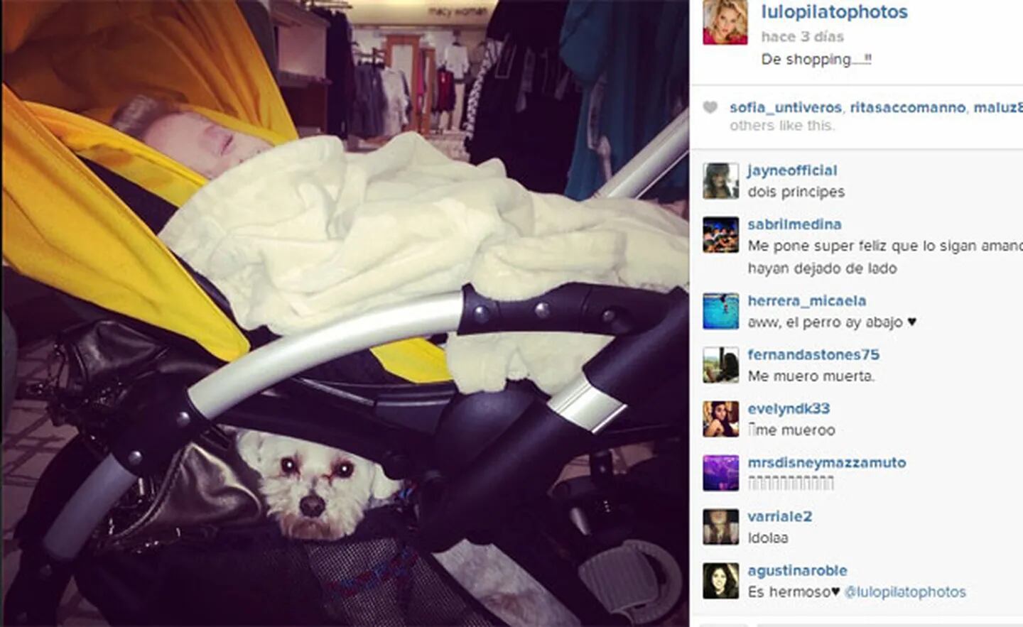 Luisana Lopilato publicó tiernas postales de su hijo y su mascota (Foto: Instagram),. 