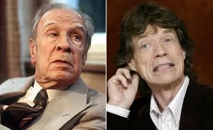 Jorge Luis Borges y Mick Jagger. (Foto: Web)