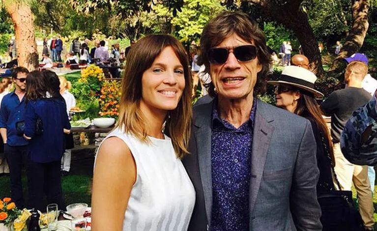 Liz Solari junto a Mick Jagger en Los Angeles (Foto: Instagram). 