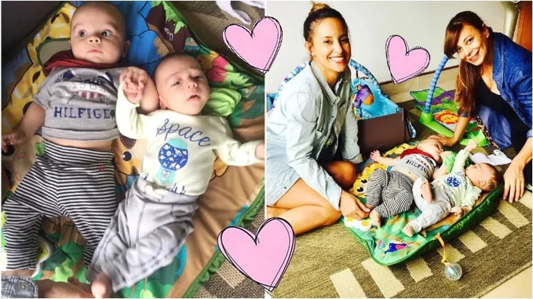 Ximena Capristo y Lourdes Sánchez pusieron baboso a Instagram con la foto de sus bebés juntos. Foto: Instagram
