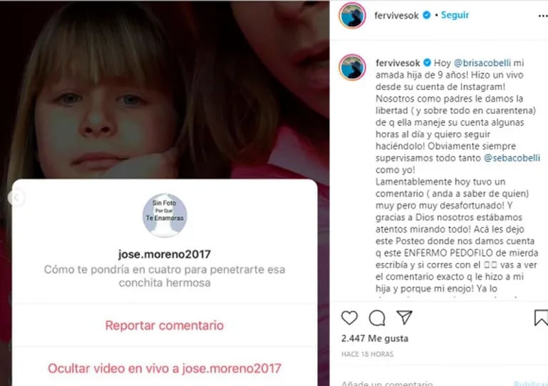 Fernanda Vives interrumpió furiosa un vivo de su hija para denunciar a un pedófilo: "Enfermo, cagón, lacra"