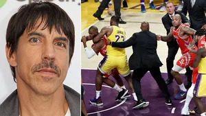 Anthony Kiedis de los Red Hot Chili Peppers en la pelea de Los Lakers y Houston Rockets: fue expulsado del estadio por la policía