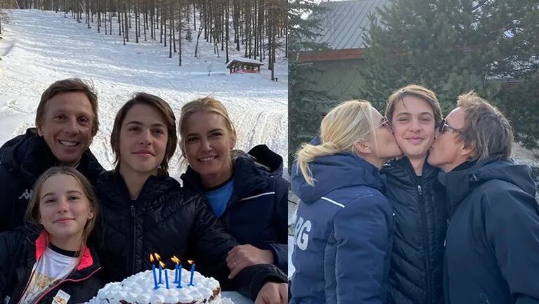 El hijo de Valeria festejó su cumple esquiando.