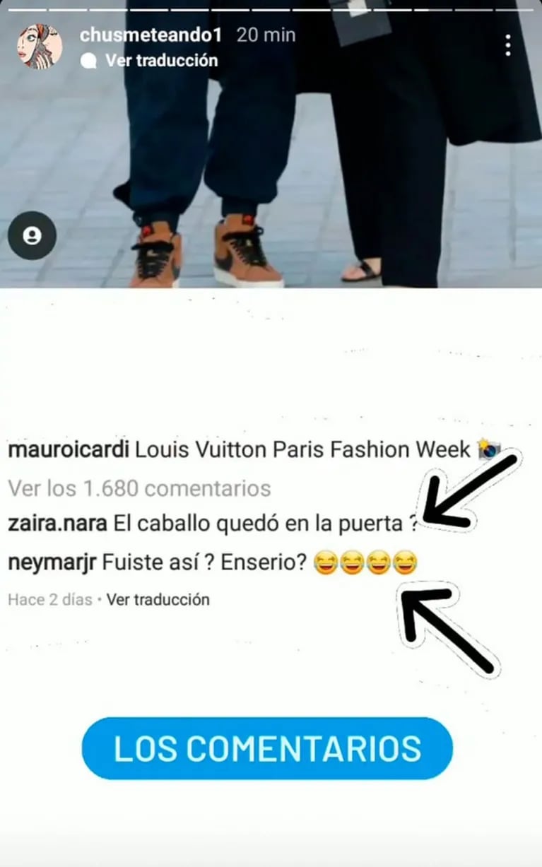 Las gastadas de Zaira Nara y Neymar a Mauro Icardi por su look gauchesco en la Semana de la Moda de París: "¿Fuiste así?"