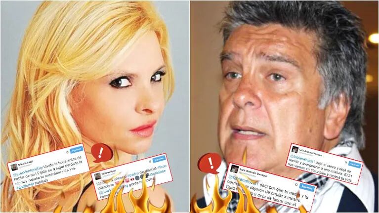 El cruce twittero de Luis Ventura y Fabiana Liuzzi (Fotos: Web)