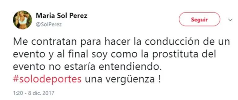 Escandaloso descargo de Sol Pérez tras participar de un evento: "Al final, soy como la prostituta del lugar"