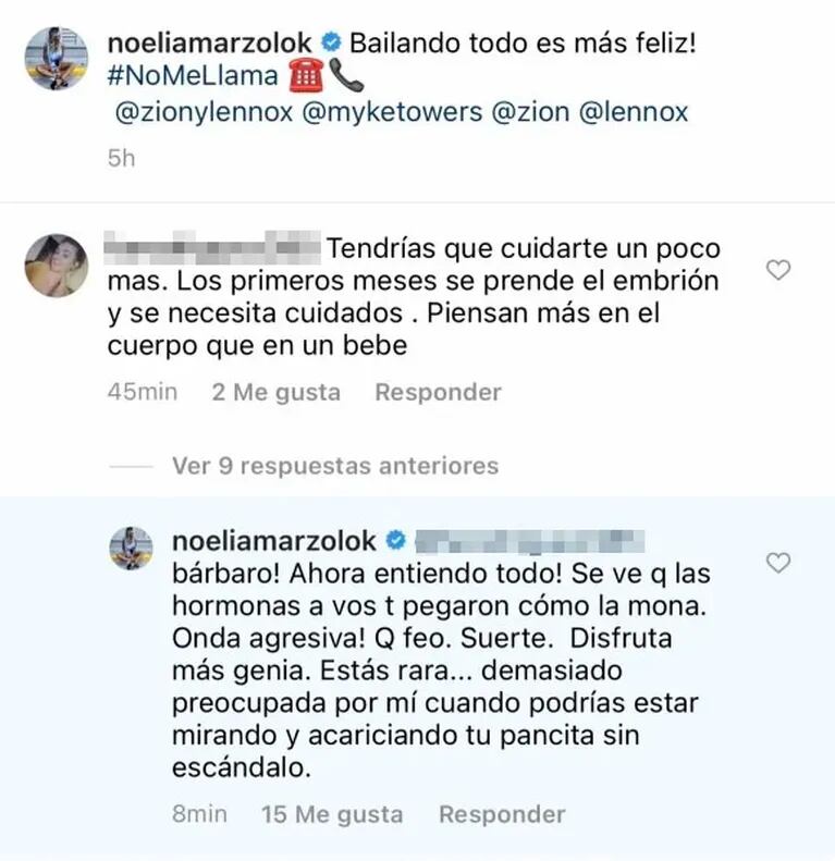 Noelia Marzol fue criticada por bailar embarazada y respondió furiosa: "Todo lo que hago lo aprueba mi médico"
