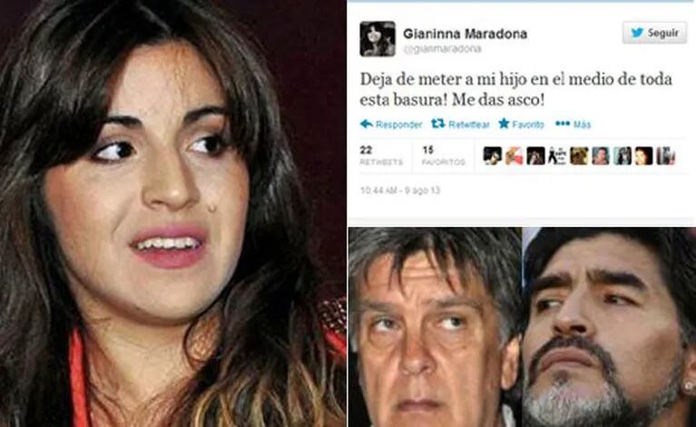 Gianinna Maradona estalló en Twitter. (Fotos: Web y Twitter)