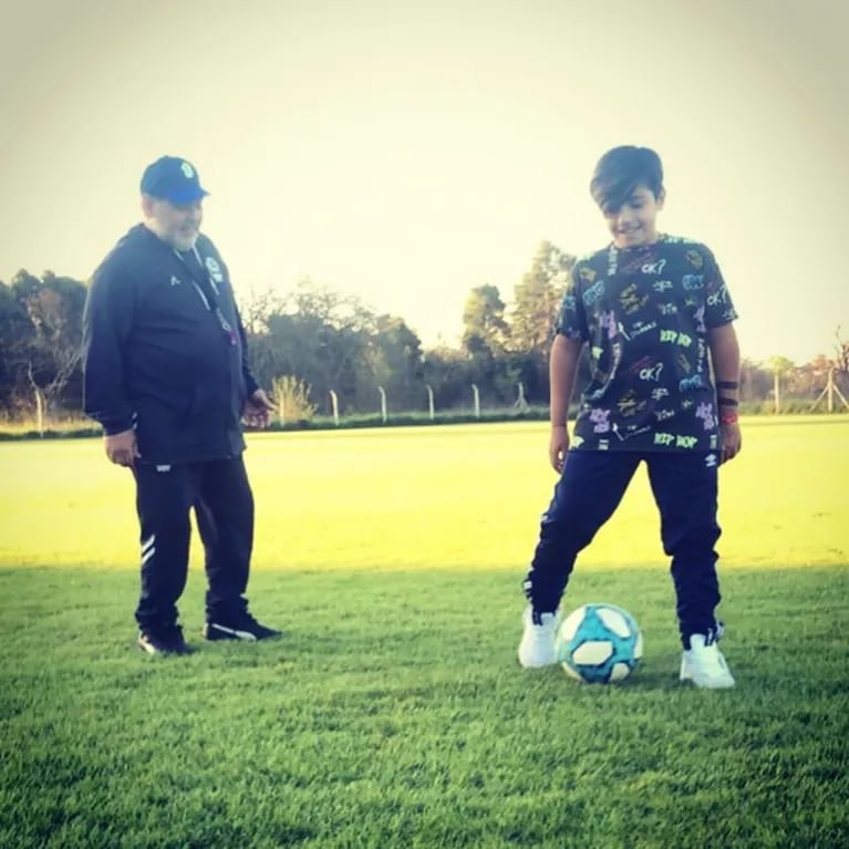 Gianinna Maradona mostró el reencuentro de Diego con su nieto Benjamín: "Sobran las palabras"