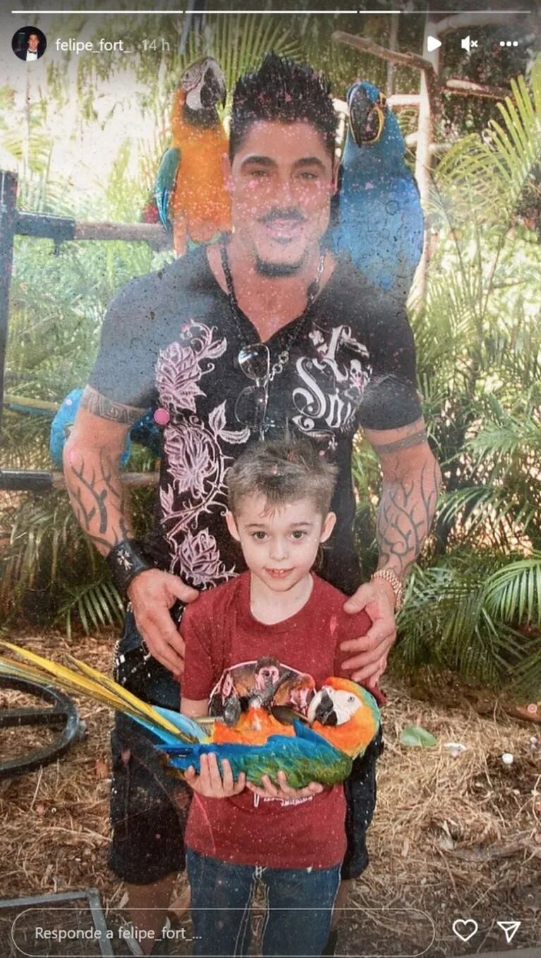 Felipe Fort compartió una inédita foto con su papá Ricardo durante un viaje