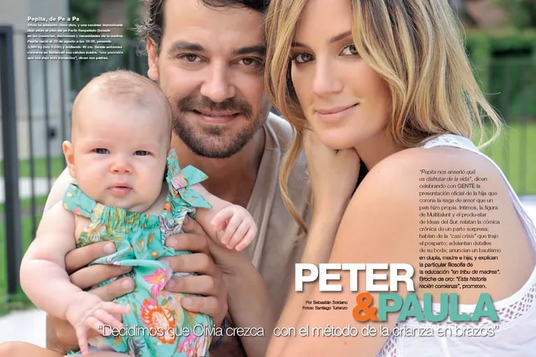 Paula Chaves y Pedro Alfonso presentaron a Olivia en la revista Gente.