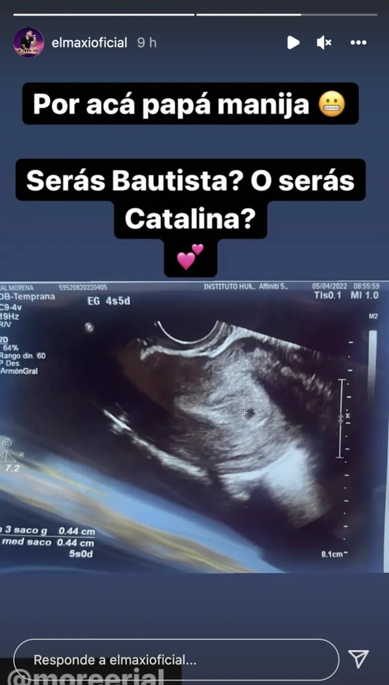 El novio de Morena Rial reveló los nombres que piensan para su bebé en camino: "Papá manija, ¿serás Bautista o Catalina?"
