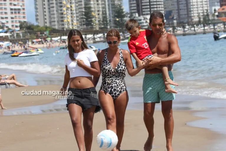 Amalia Granata disfruta con sus hijos y Leo Squarzon en Punta del Este: las fotos en la playa