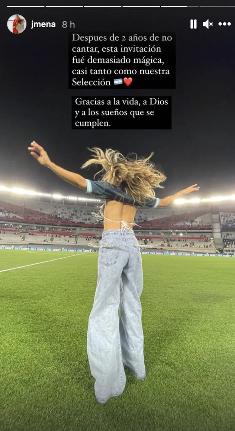 La felicidad de Jimena Barón tras volver a cantar en el Monumental para la Selección: "Esta invitación fue demasiado mágica" 