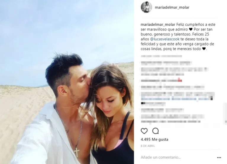 María del Mar Cuello Molar y Lucas Velasco, ¿separados a siete meses de oficializar el noviazgo? 