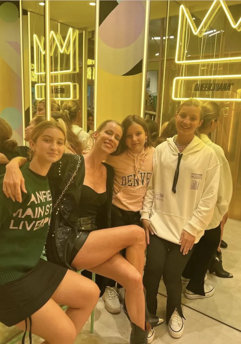 Nicole Neumann compartió una divertida salida con sus hijas tras el nacimiento de Luca Cubero: "Con mis reinas"