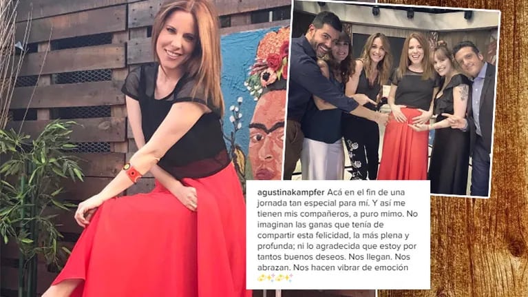 La foto de Agustina Kämpfer, tocándose la pancita tras confirmar el embarazo (Foto: Instagram)