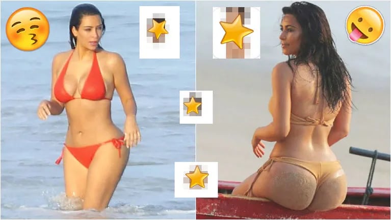 Kim Kardashian lanzó sus propios emojis para WhatsApp (Fotos: Grosby Group y Web)