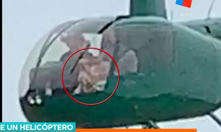 Reveladoras imágenes del "minuto a minuto" del escándalo del chancho: foto y video del vuelo del helicóptero