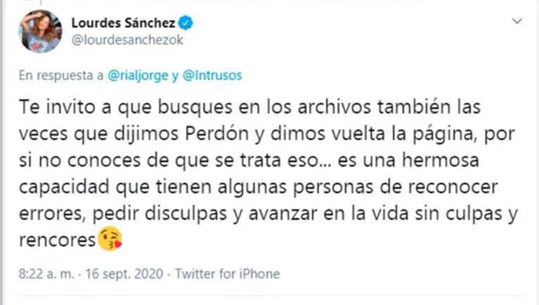 Explosivo cruce de Jorge Rial con Lourdes Sánchez en Twitter: "Voy a esperar a que estaciones el pony y pidas perdón"
