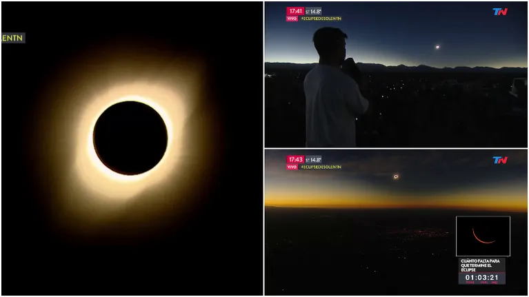 Mirá el increíble momento del eclipse solar desde San Juan