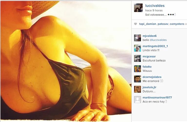 Lucía Valdés, la hermana de Guillermina, calentó Instagram.