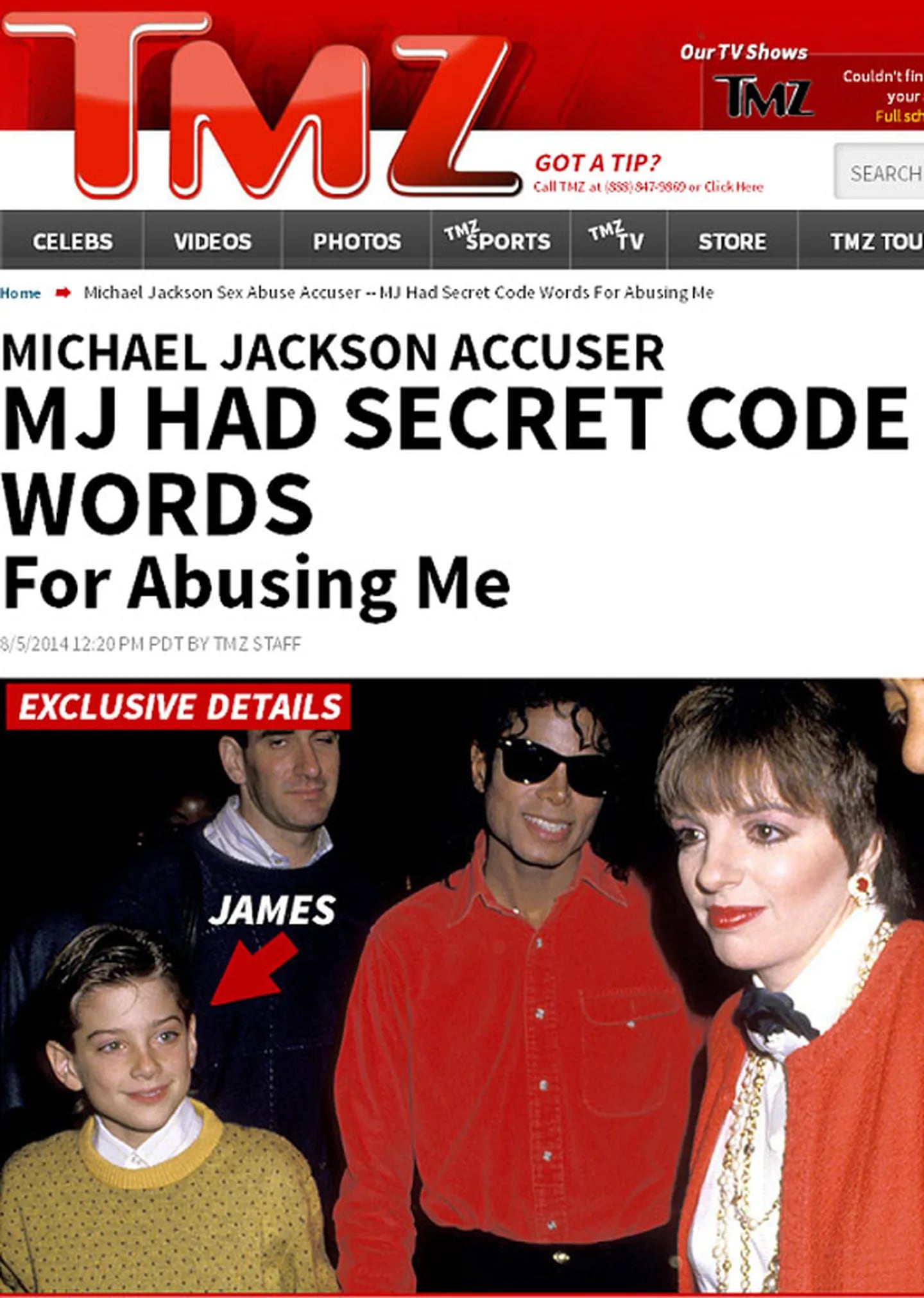 Acusan a Michael Jackson de abuso sexual… ¡a 5 años de su muerte! (Foto: TMZ.com)
