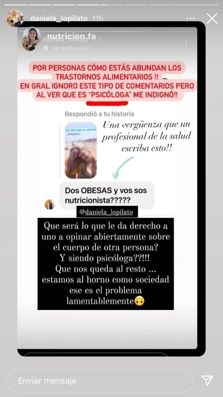 Daniela, la hermana de Luisana Lopilato, expuso la agresión de una seguidora por una foto junto a su hija: "¡Es una vergüenza!"