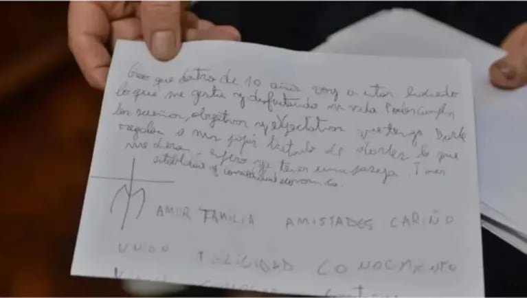 La carta que Fernando Báez Sosa escribió y guardó en una caja de recuerdos