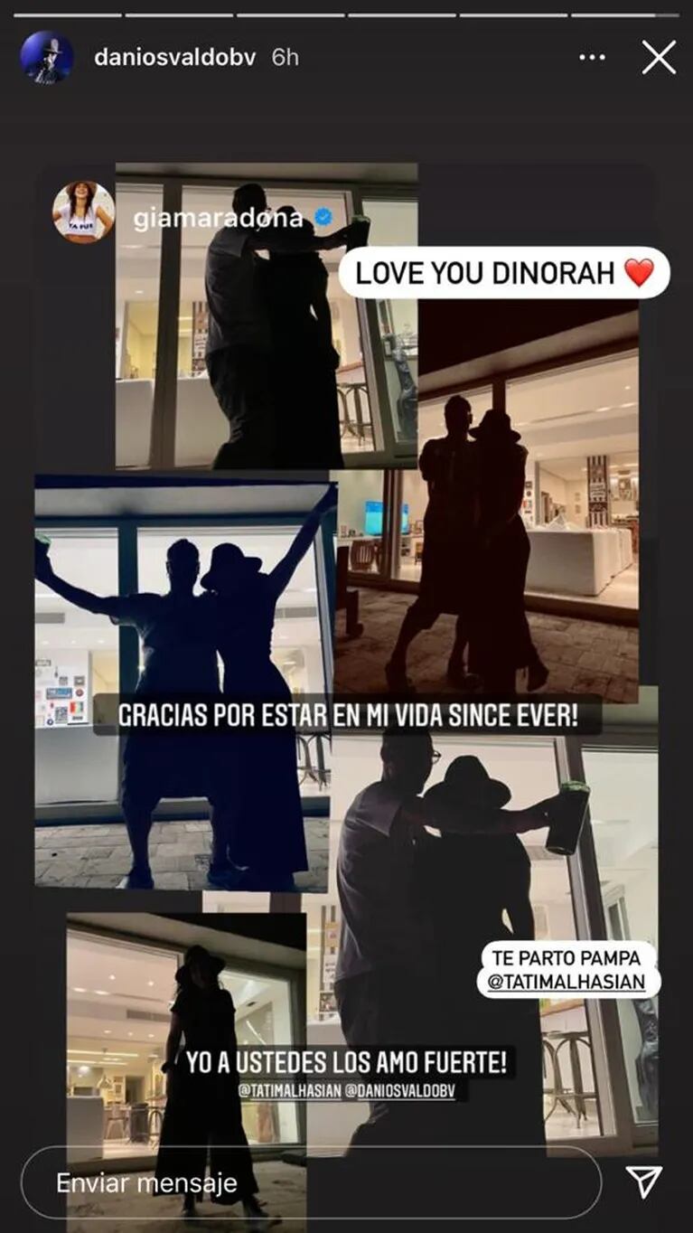 Romántico ida y vuelta de Gianinna Maradona con Daniel Osvaldo en las redes: "Love you" 