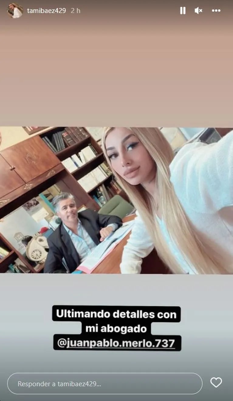 Llamativo posteo de Tamara Báez con su abogado tras el video que se filtró de L-Gante y su supuesta amante: "Ultimando detalles" 