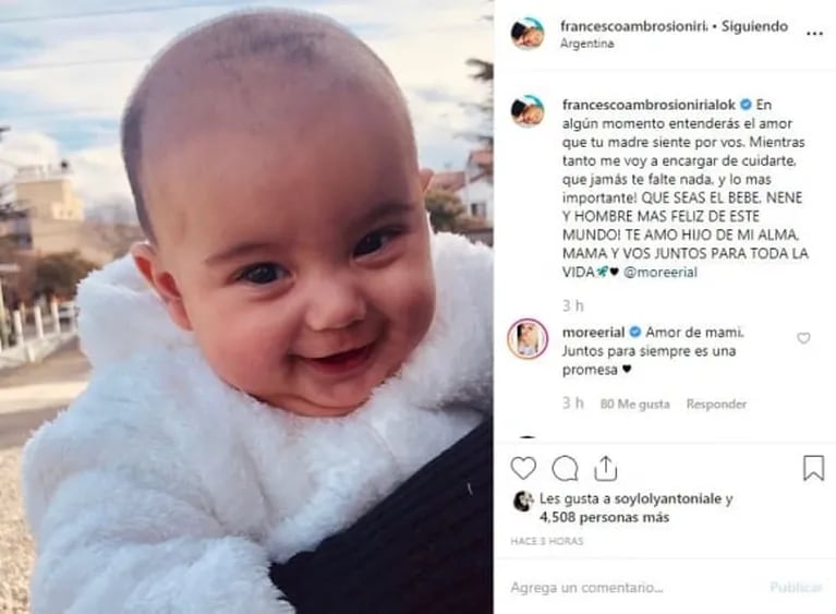 El fuerte cambio de Morena Rial a la cuenta de Instagram de su bebé, tras la separación de Facundo Ambrosioni
